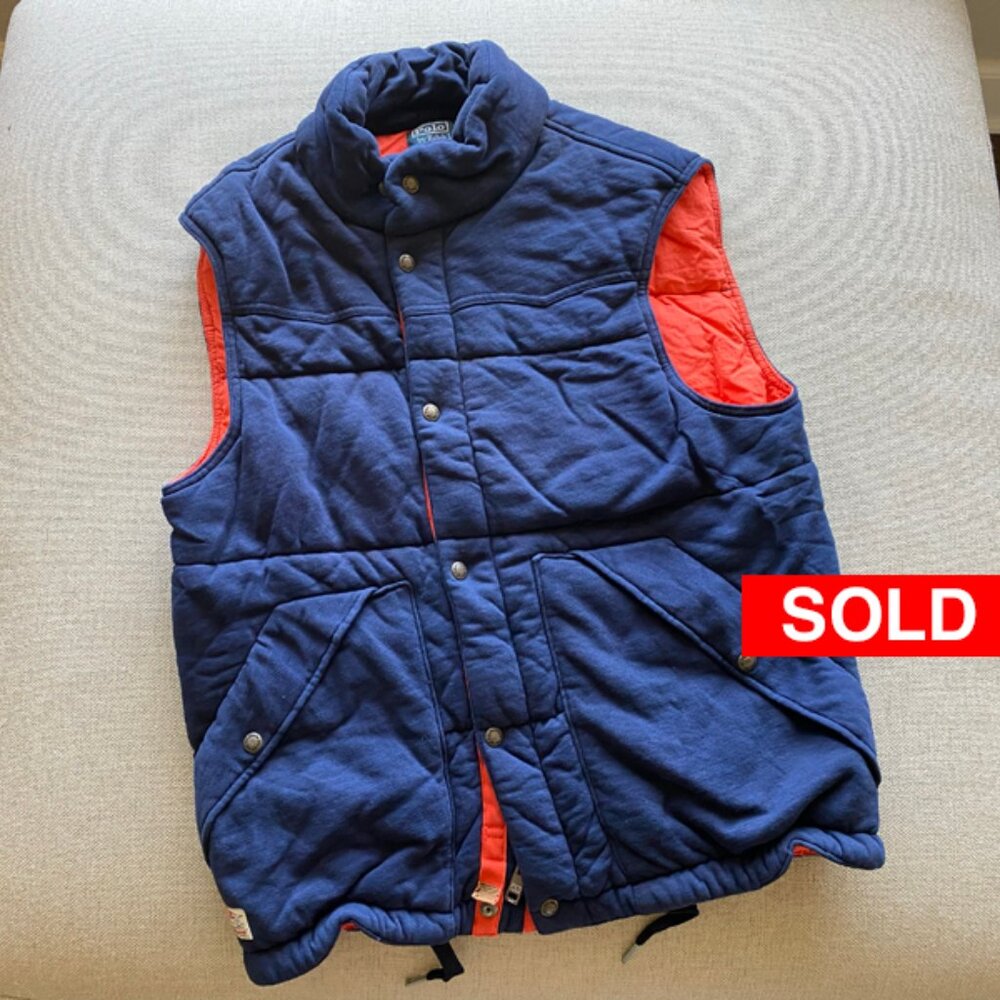 Polo Ralph Lauren New Men's Navy Cotton Quilted Vest Size Medium